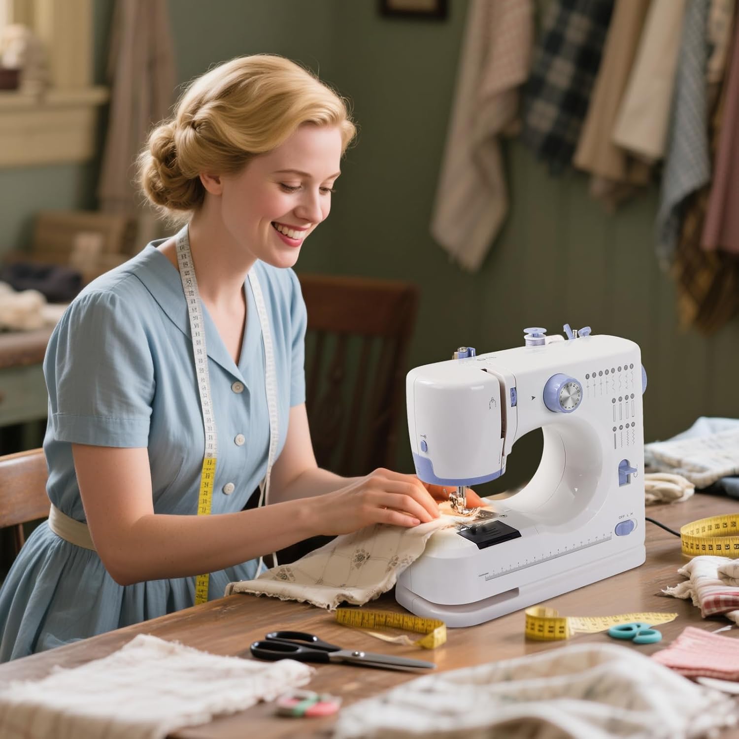 Ninonly Sewing Machine for Beginners, Electric Sewing Machine with 16 Stitches, Foot Pedal and Accessories Kit for Home DIY Sew Projects, Purple