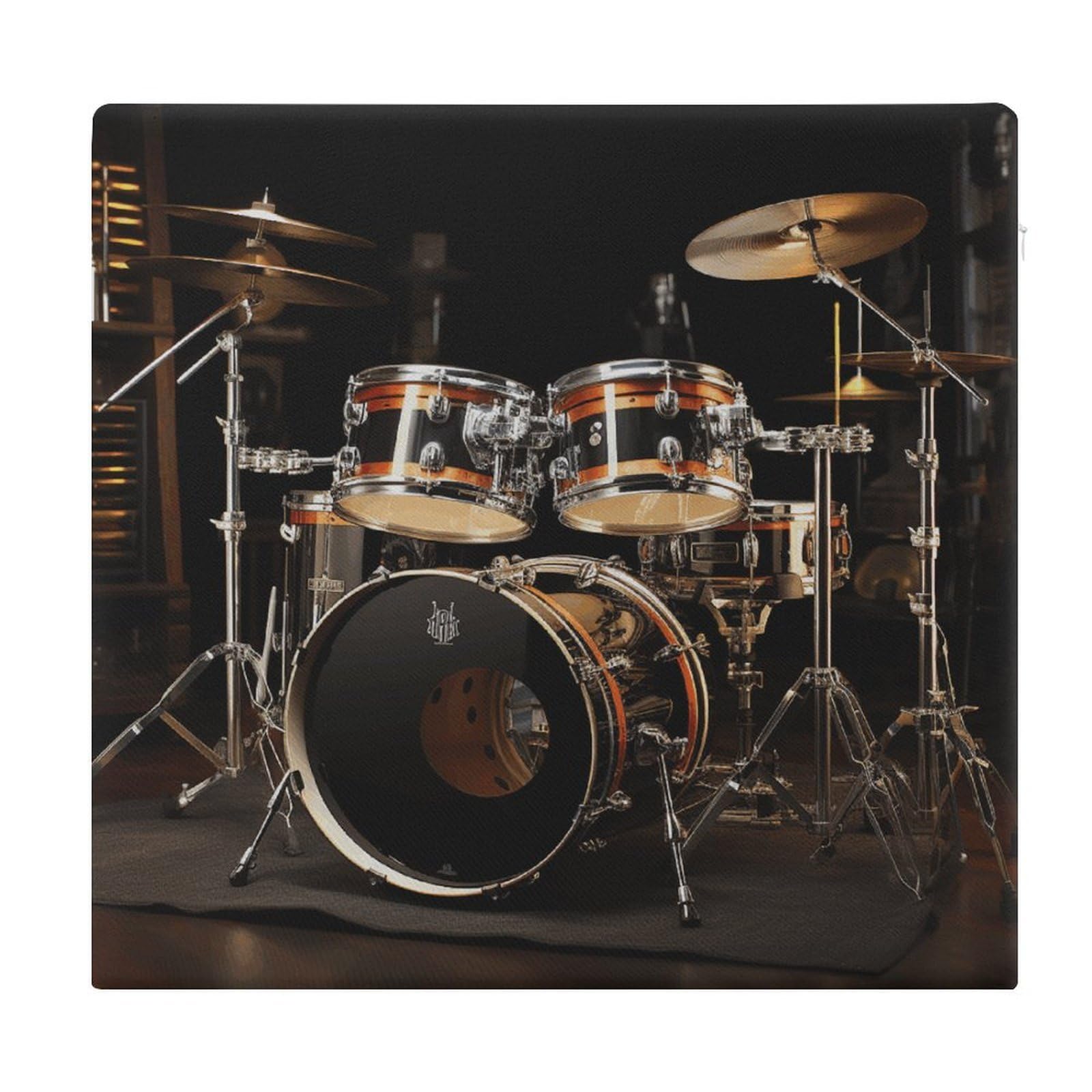 VstaDank Drum Set Chair Cushion for Dining Chairs Breathable Square Chair Pads Non-Slip Seat Cushions Memory Foam Pad Floor Pillow for Meditation Or Yoga 13.8”x15”