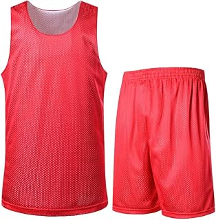 Men's Reversible Basketball Jersey Uniform Suit Blank Mensh Jersey Team Custom Basketball Shirts and Shorts