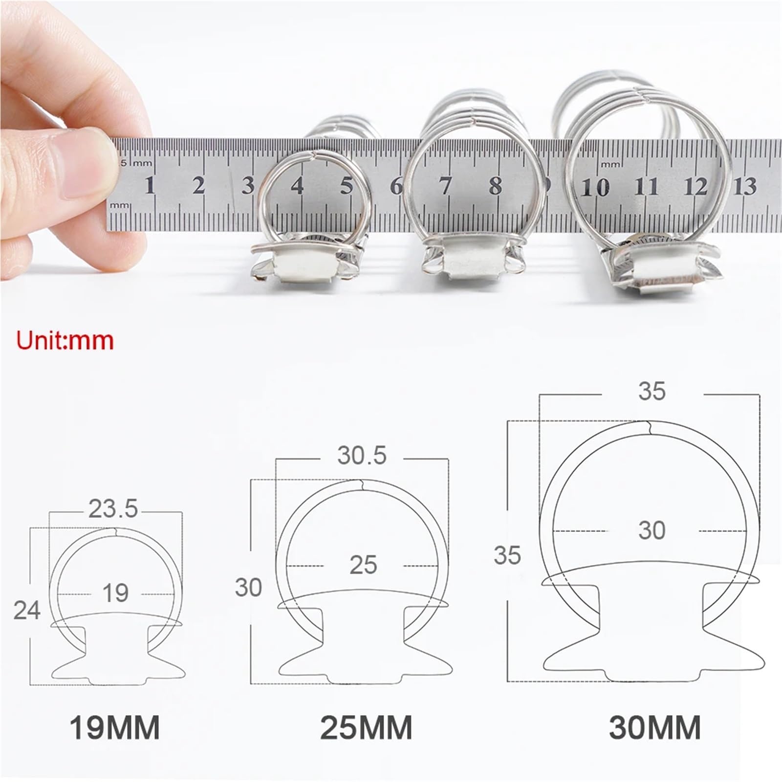 10 clip per raccoglitori ad anelli in metallo per quaderni a fogli mobili, staccabili, formato A5, personali, A6, A7, accessori per planner (A7, argento, 30 mm)