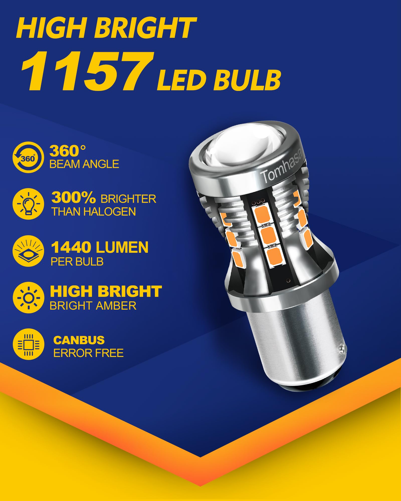 1157 - Bombillas LED de repuesto para bombillas intermitentes, color amarillo ámbar BAY15D 7528 2057 2357 LED de repuesto para luces intermitentes delanteras y traseras, luces intermitentes