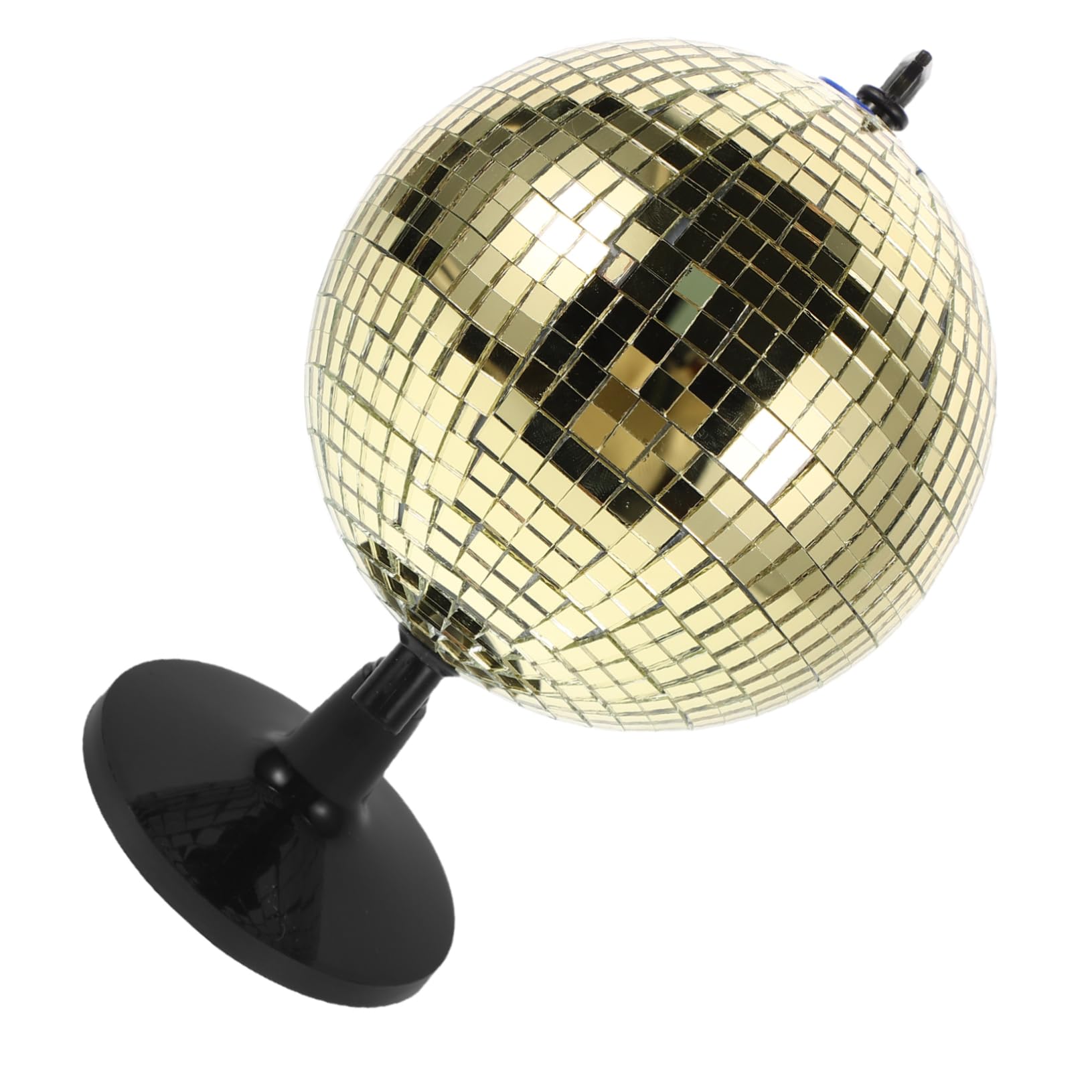Kisangel Golden Rotating Mirror Disco Globe for Creative Home Office Decor Unique Desk Accessory with Flare Effect for Events and Parties