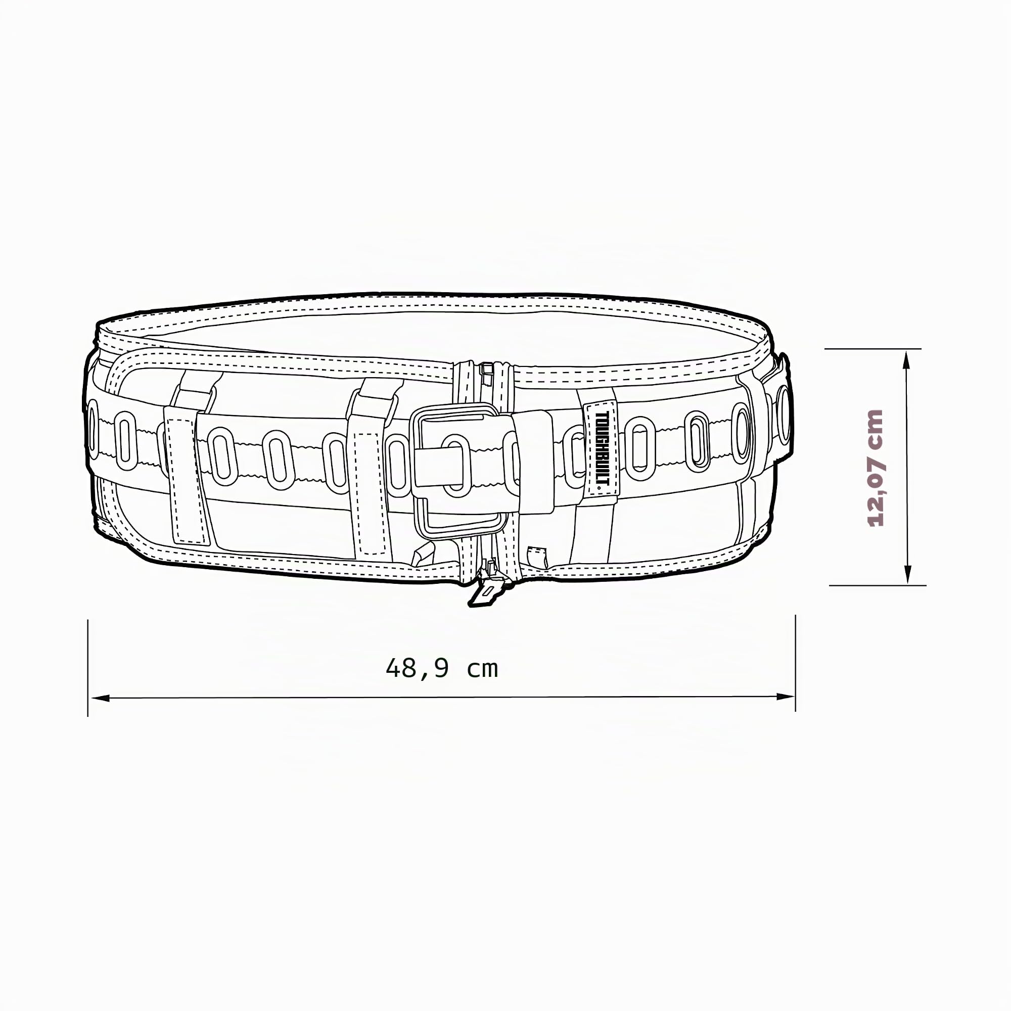 Tough Built - Cinturón acolchado TB-CT-40P para profesionales con hebilla de acero