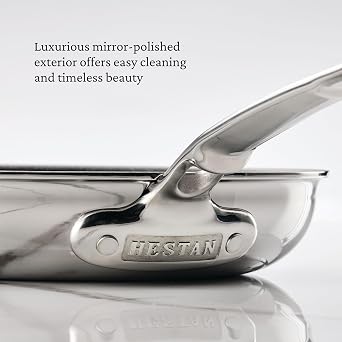 Hestan ProBond Luxe 3-Piece Skillet Set (8.5, 11 & 12.5 Inch) Professional Clad Stainless Steel, ProCore Tri-Ply Clad Construction, Polished Exterior, Induction & Oven Safe