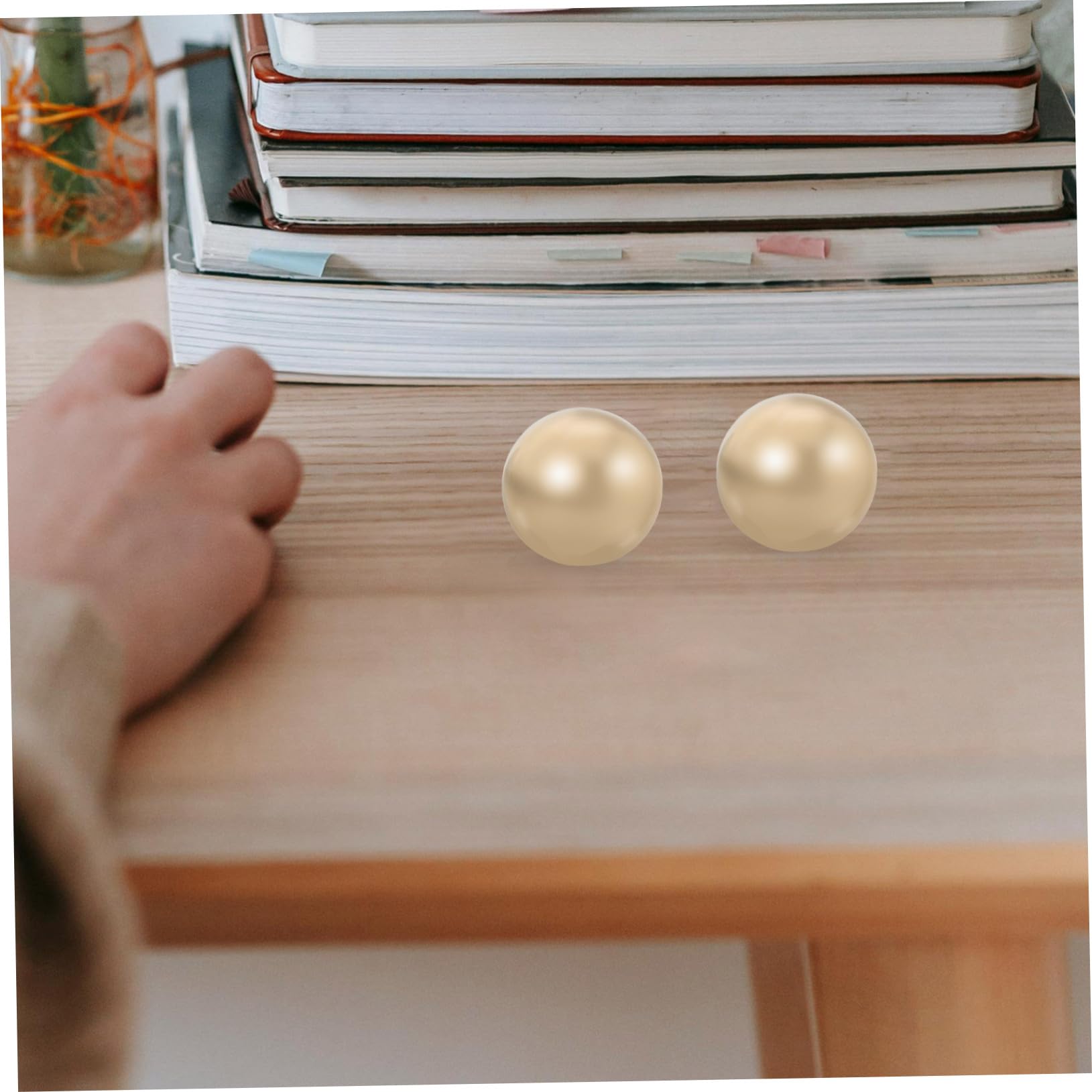 OUNONA Handmassagegerät aus Messing 2 Stück Portable Handrollende Kugeln für Entspannende Handmassage und Fitness Training mit Glatter Oberfläche