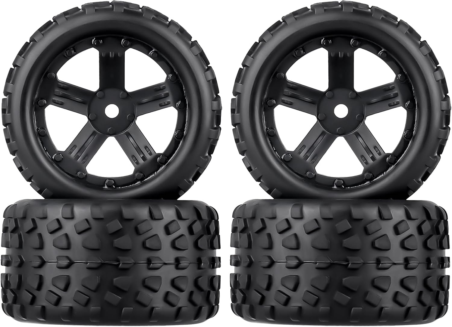 Preglued RC Truck Wheels and Tires 12mm Hex for 1/18 Traxxas Latrax Teton 4WD Monster Trucks Car