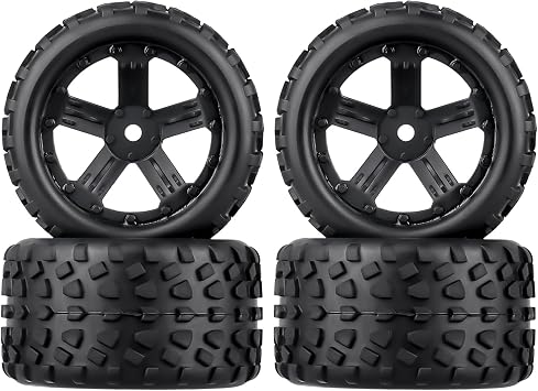Preglued RC Truck Wheels and Tires 12mm Hex for 1/18 Traxxas Latrax Teton 4WD Monster Trucks Car