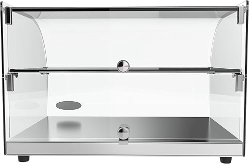 Vista 9 de KoolMore - Vitrina comercial estilo encimera para panadería (22 pulgadas), diseño de vidrio curvado delantero y puerta trasera