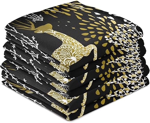 Miniatura 4 de ALAZA Toallas decorativas de cocina de reno de Navidad, 1 pieza, suaves y absorbentes, toallas de mano para limpieza del hogar, paños de cocina, 18