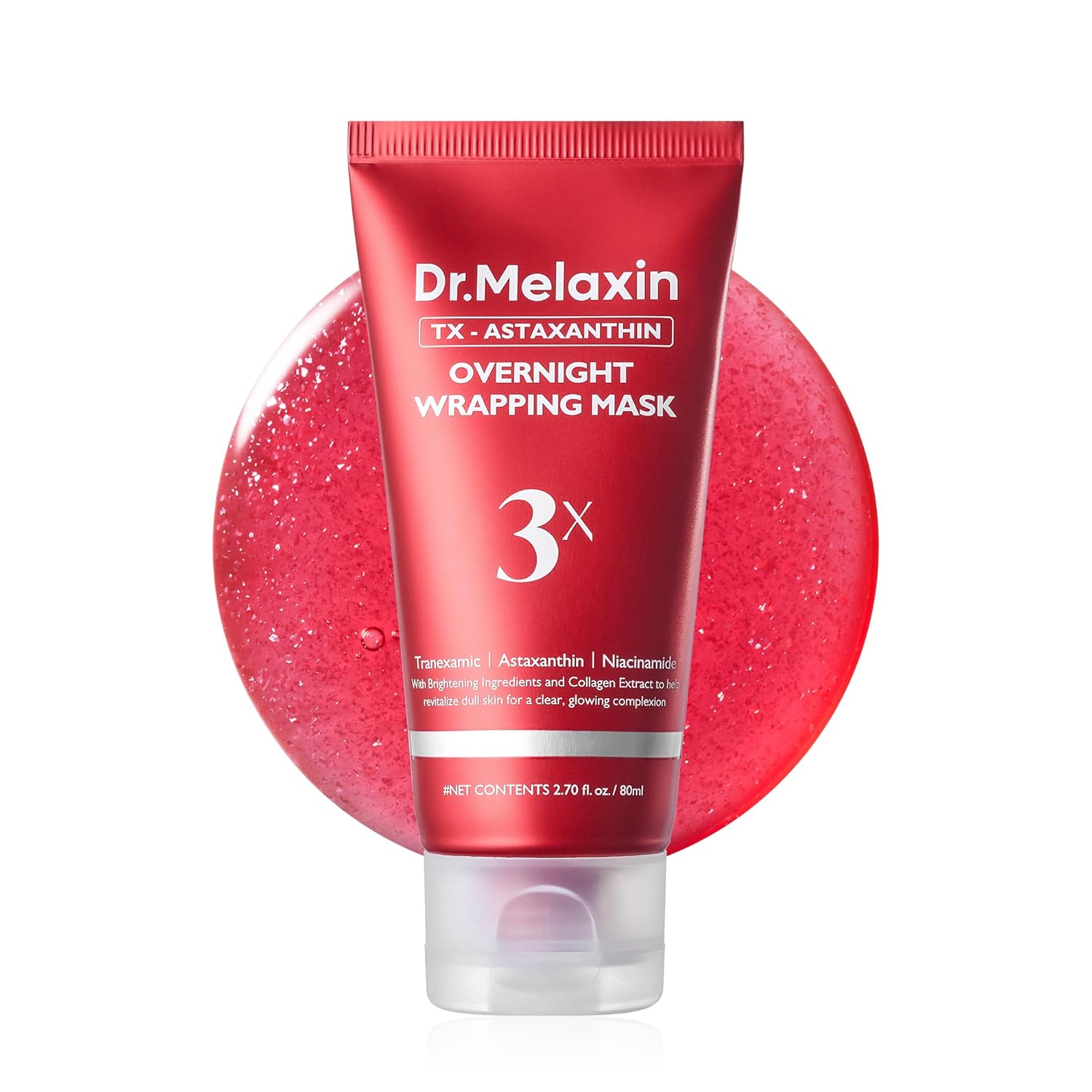 Dr.Melaxin TXA Astaxanthin Overnight Wrapping Peel-Off Mask – Skin Tone Improving, Hydrating & Firming Overnight Face Mask for Glow & Texture Refinement