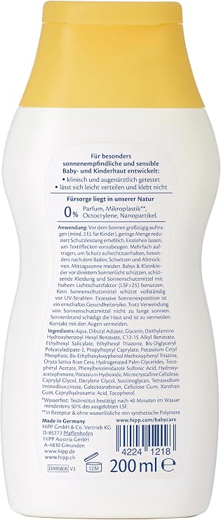 HiPP BABYSANFT Güneş Sütü 200 ml