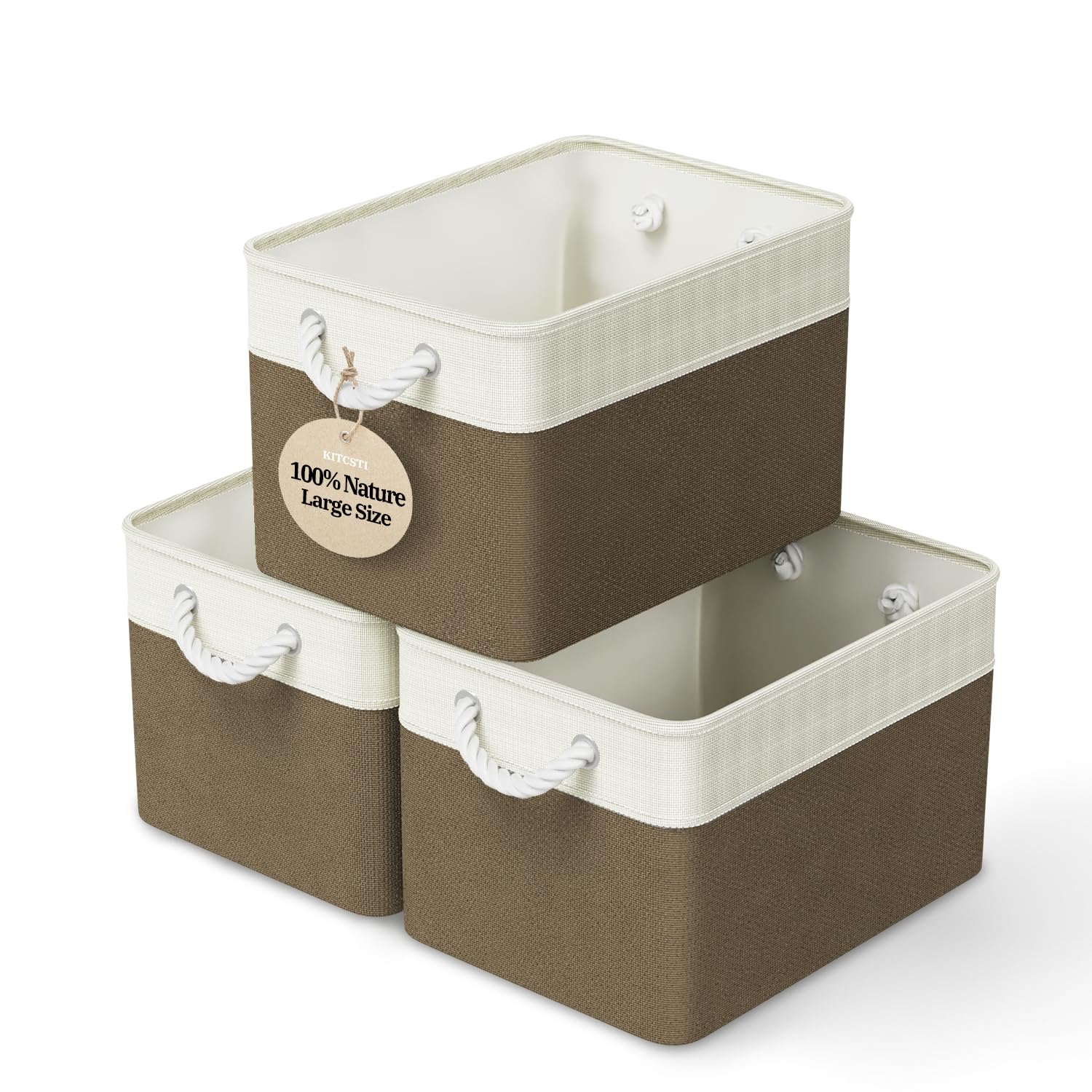 Amazon.com: KITCSTI Fabric Storage Baskets for Shelves | Closet Storage ...