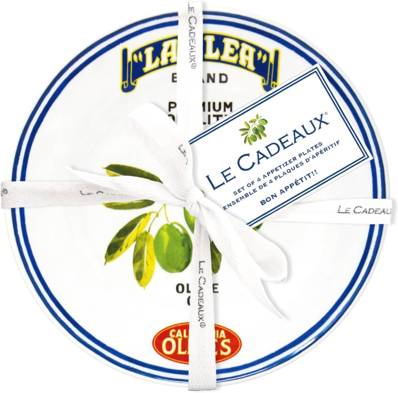 Le Cadeaux Luxury Melamine Appetizer Plates 6.5 Inches Set of 4, CALIFORNIA