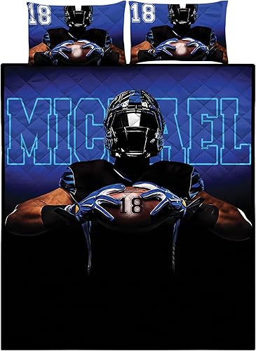 Miniatura 3 de Juego de edredón de fútbol personalizado, edredón de fútbol para niños, tamaño King, Queen y Twin, edredón de ropa de cama deportiva, ultra suave,