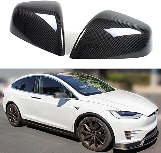 Cuztom Tuning Direct Add-on Full Coverage 100% Real Carbon Fiber Side Mirror Cover Caps Compatible for 2016-2025 Tesla Model X