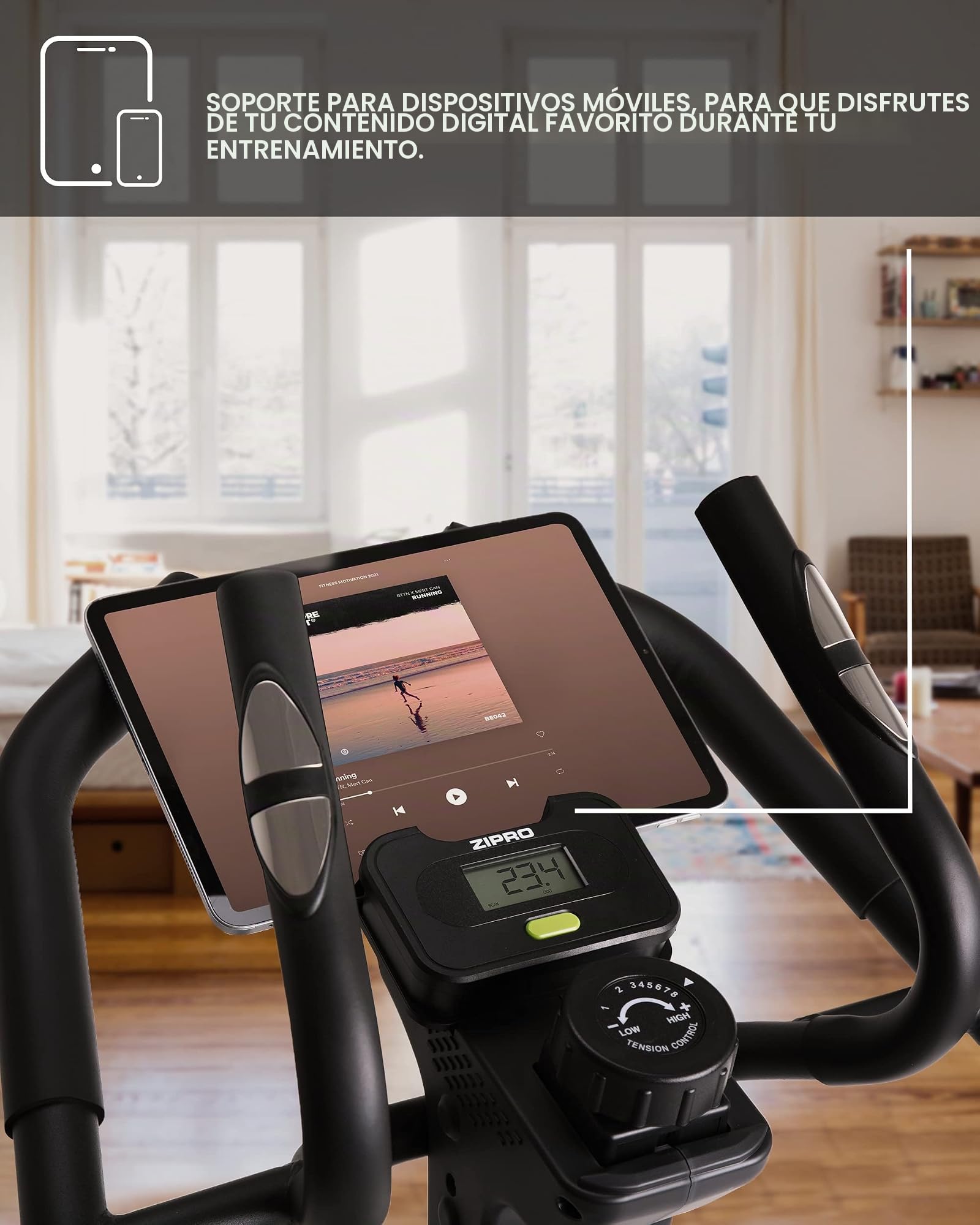 Zipro Elíptica Climber, Resistencia de hasta 120 kg, Ideal para el hogar, Equipo de Entrenamiento Cardiovascular, máquinas de Ejercicio, Entrenador doméstico, 8 Niveles de Resistencia