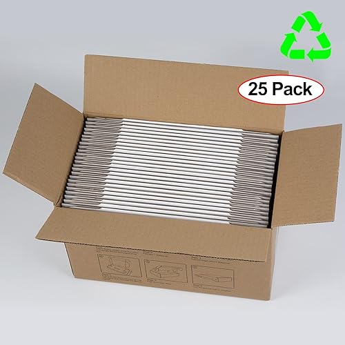 Miniatura 66 de Cajas de envío de 6 x 6 x 2 pulgadas, paquete de 25 cajas de cartón corrugado marrón para pequeñas empresas, embalaje y correo Marrón,Blanco