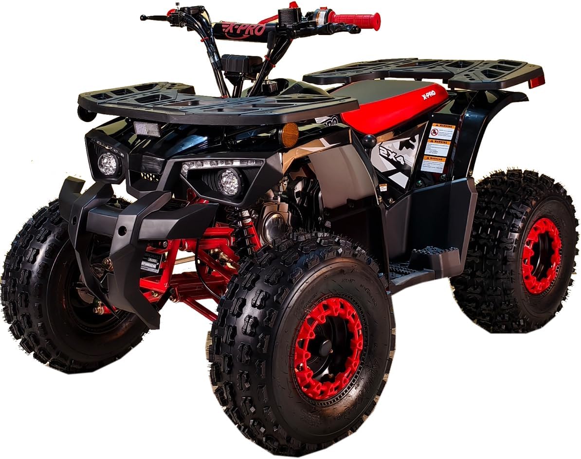 X-PRO Orca 125cc ATV with Automatic Transmission w/Reverse, LED Headlights, Electric Start, Big 19"/18" Tires! (Blue/Blue)