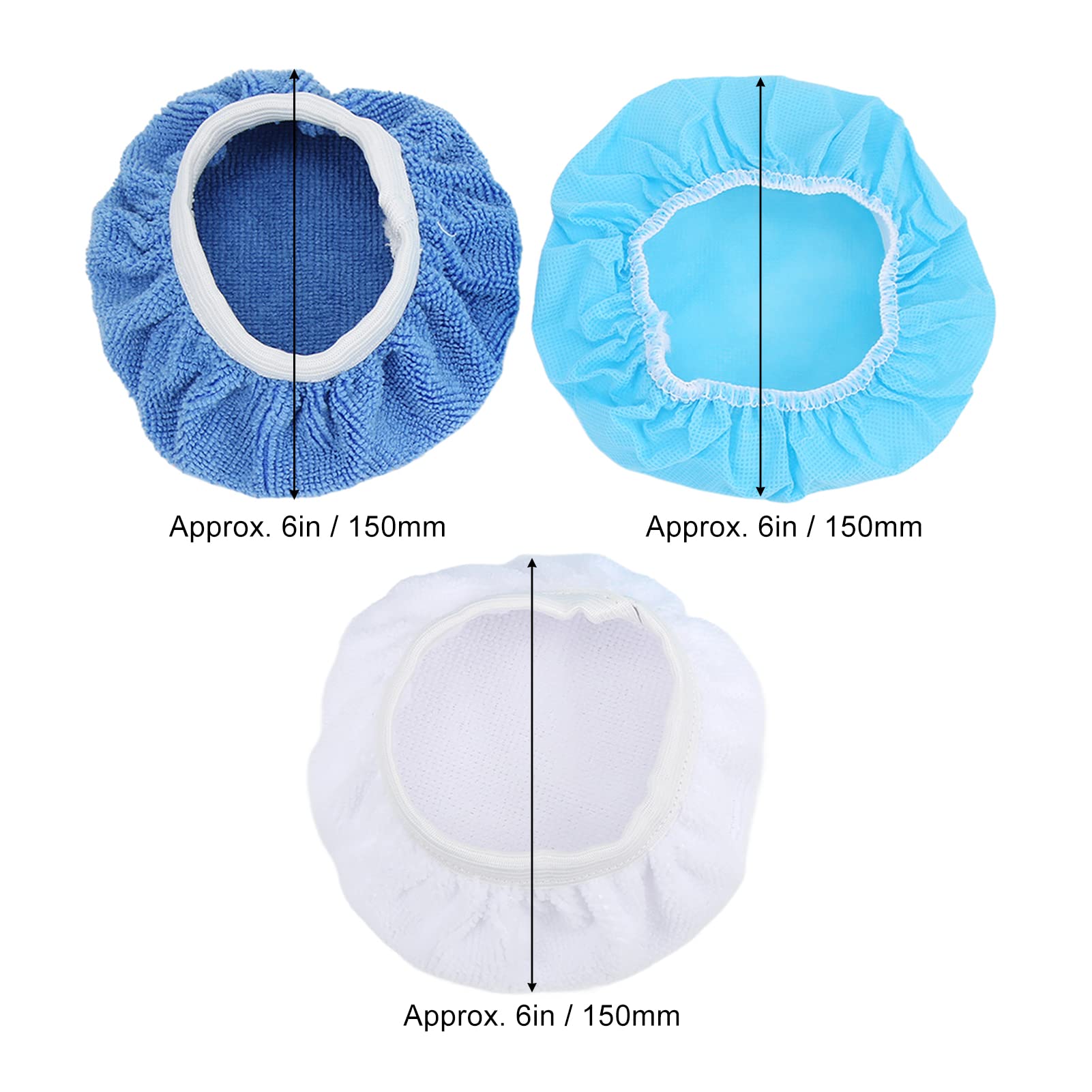 Ensemble de capot de polissage, couvercle de capot de polisseuse réutilisable haute densité 150 mm anti-déformation pour voitures, motos, bateaux