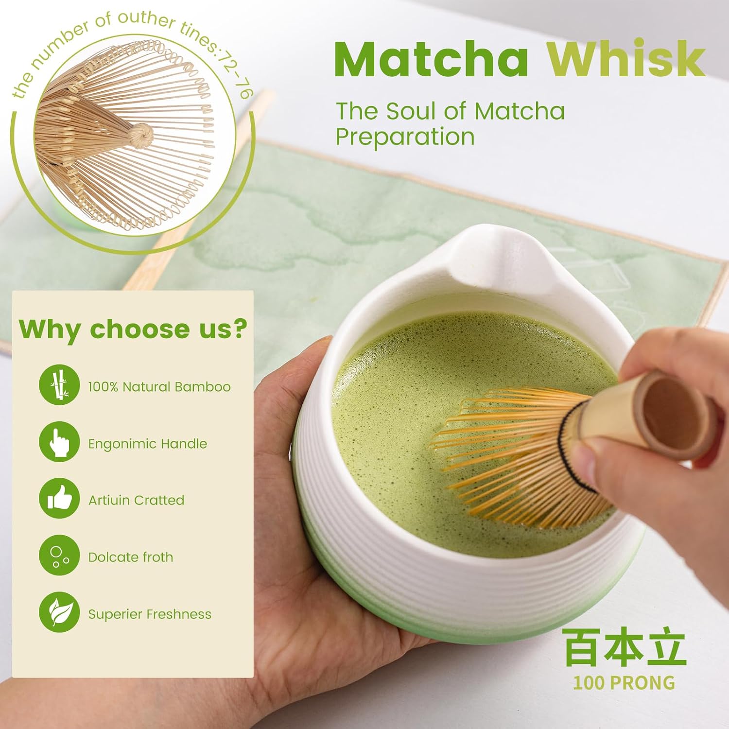 7 Pcs Matcha Whisk Set, Complete Japanese Tea Ceremony Kit with Ceramic Bowl (Chawan) & Bamboo Whisk, Traditional Starter Matcha Set, Ideal Gift for Beginners & Matcha Lovers