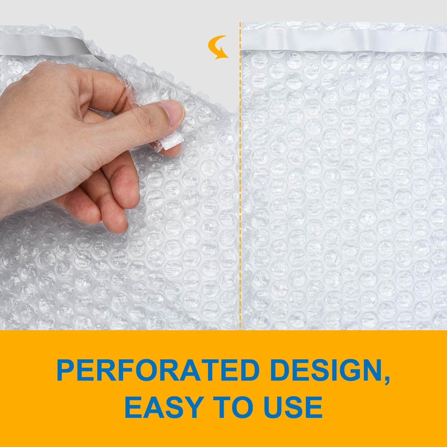 Fuxury Bubble Cushioning Wrap 2 Rolls, 7.5x7.5 Inch Air Bubble Cushioning Wrap, Perforated Every 12" for Packaging Moving Shipping Boxes Supplies