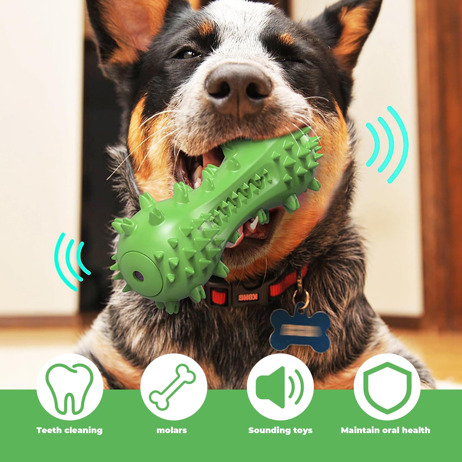 1Pc Relieve Stress Dog Dental Chew Toy Indestructible Dog Teething Chew Squeaky Dogs Aggressive Chewers Tough Dogs Aggressive Chewers for Dog Toothbrush - Image 3