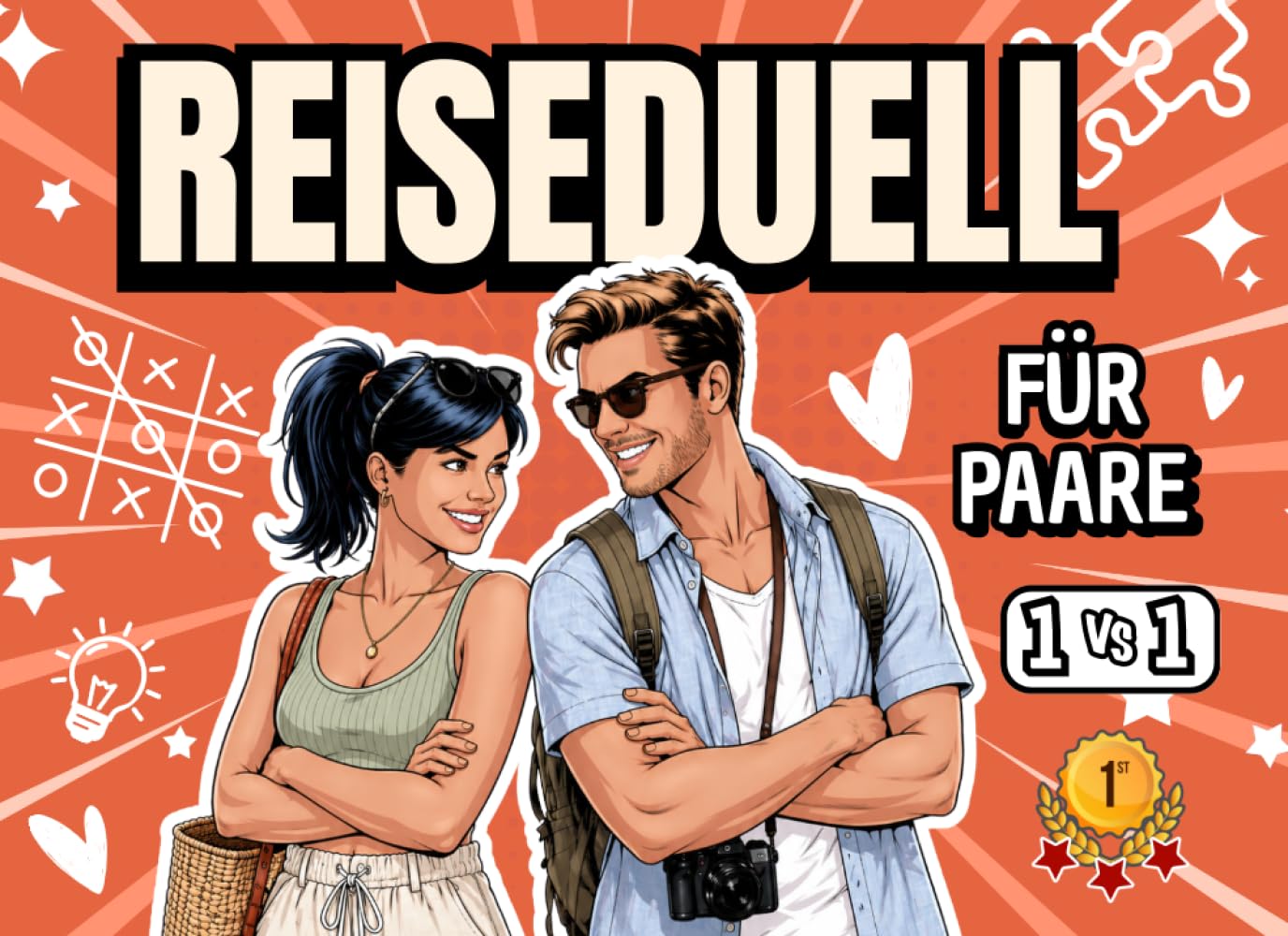 Das Reiseduell für Paare: Lustige 1 gegen 1 Reisespiele im Auto, Flugzeug oder Zug – das perfekte Reisegeschenk mit Stift & Papier für zwei im Urlaub