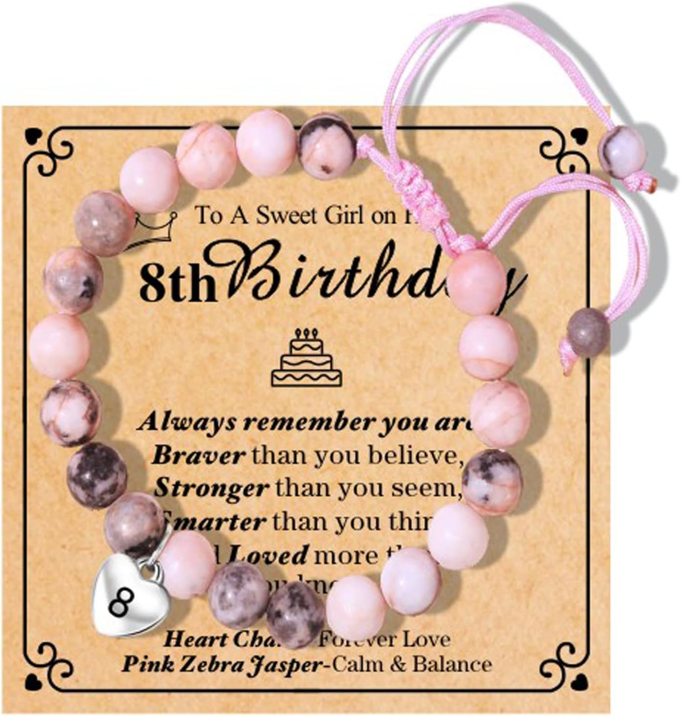 Chuchoter To My Daughter/Granddaughter/Niece Bracelet,Sweet Heart Natural Stone Beaded Bracelet For girl,Birthday Christmas Valentines Graduation Gifts for girl