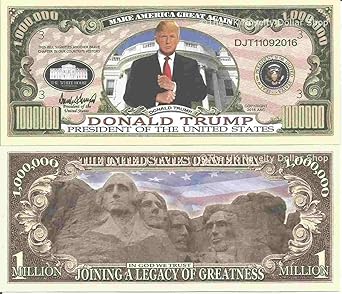 Novelty Dollar Donald Trump President Of The United States Million Dollar Bills x 2 Legacy