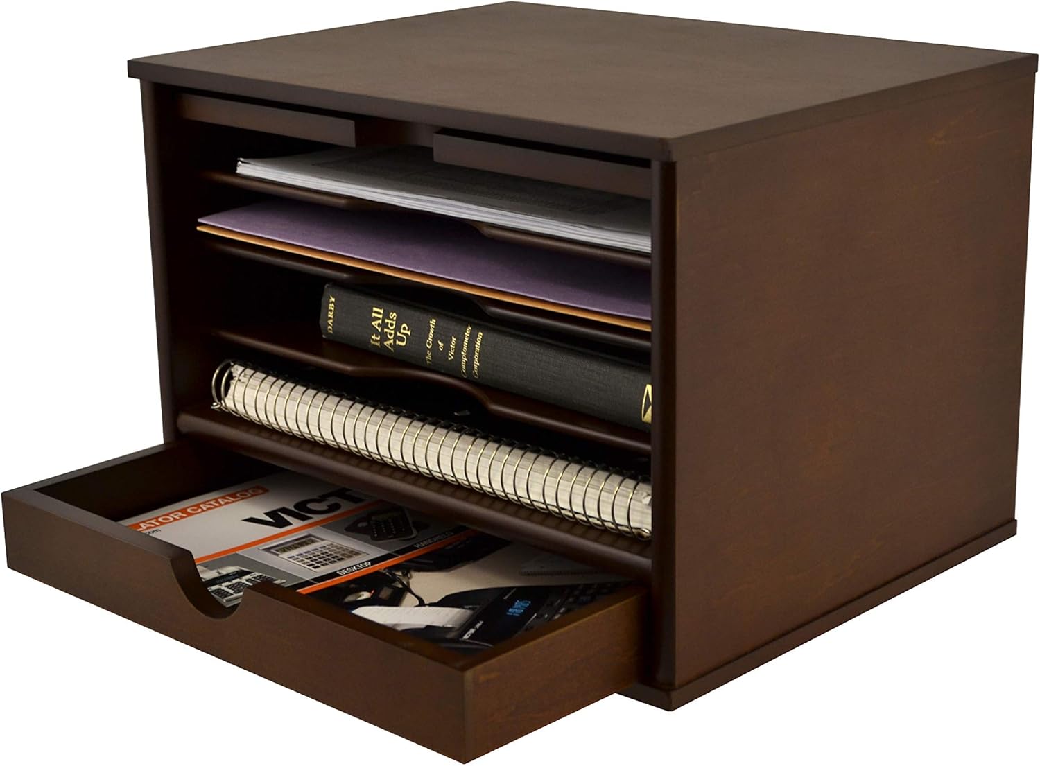 Victor Heritage Desktop Organizer, 9.4" x 13.3" x 10.5", Natural