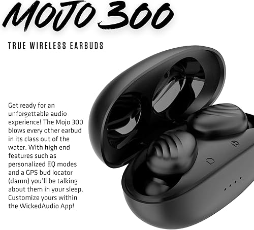 Miniatura 4 de Wicked Audio Auriculares Bluetooth inalámbricos Mojo 300 True  Batería de larga duración  Aplicación móvil  Modos de ecualización personalizados