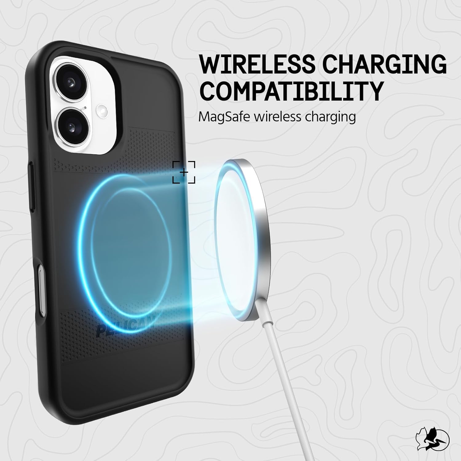 Pelican Protector iPhone 16 Case [Compatible with MagSafe] Rugged Magnetic Phone Case with 16ft Military-Grade Drop Protection - Heavy Duty Phone Cover for iPhone 16 - Black