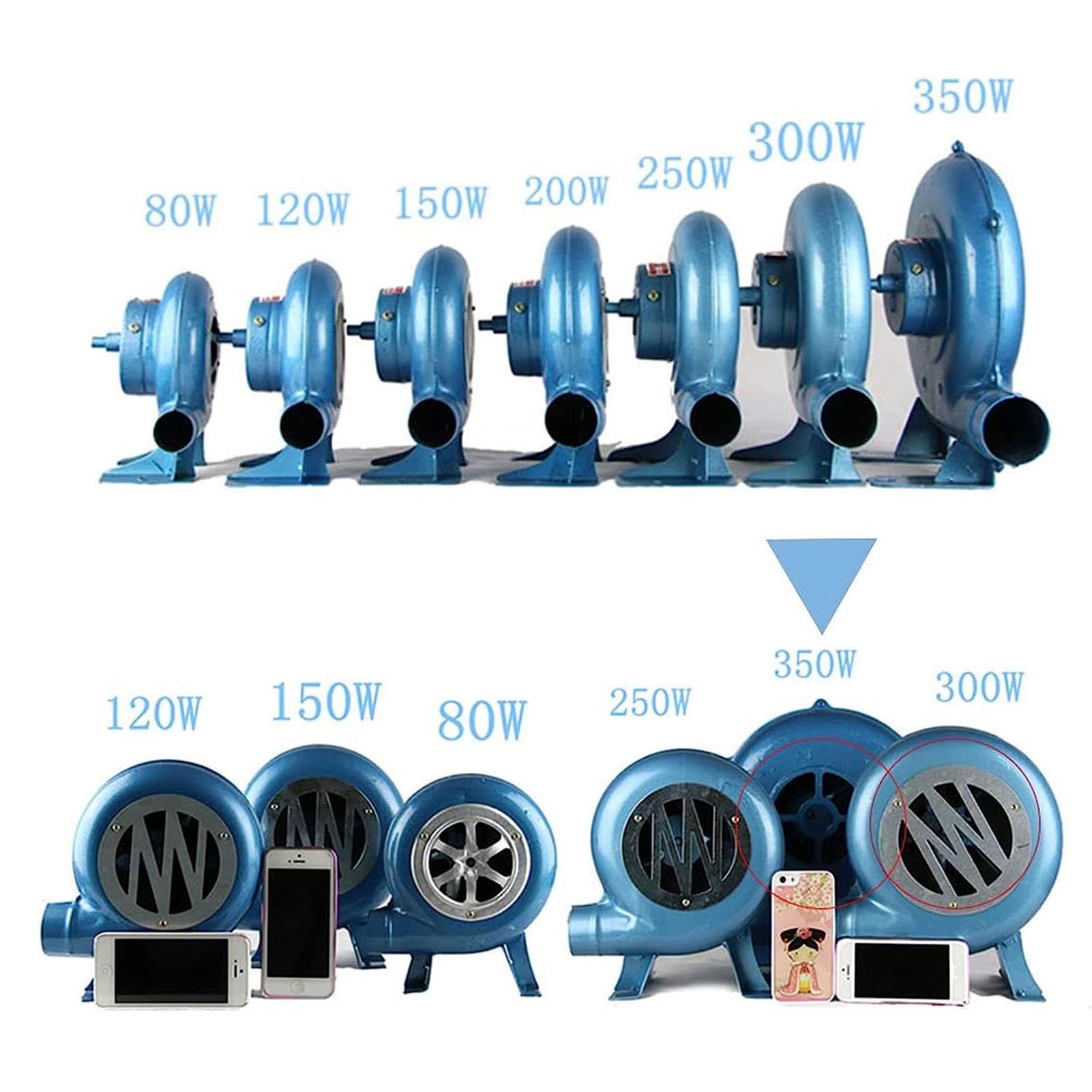 Soplador De Aire De Cocción Manual - Ventilador De La Fragua Del Herrero De La Manivela, Parrilla Del Encendedor Del Carbón De La Fan, Soplador De Barbacoa, Con Conducto De Aire ( Size : 350W )