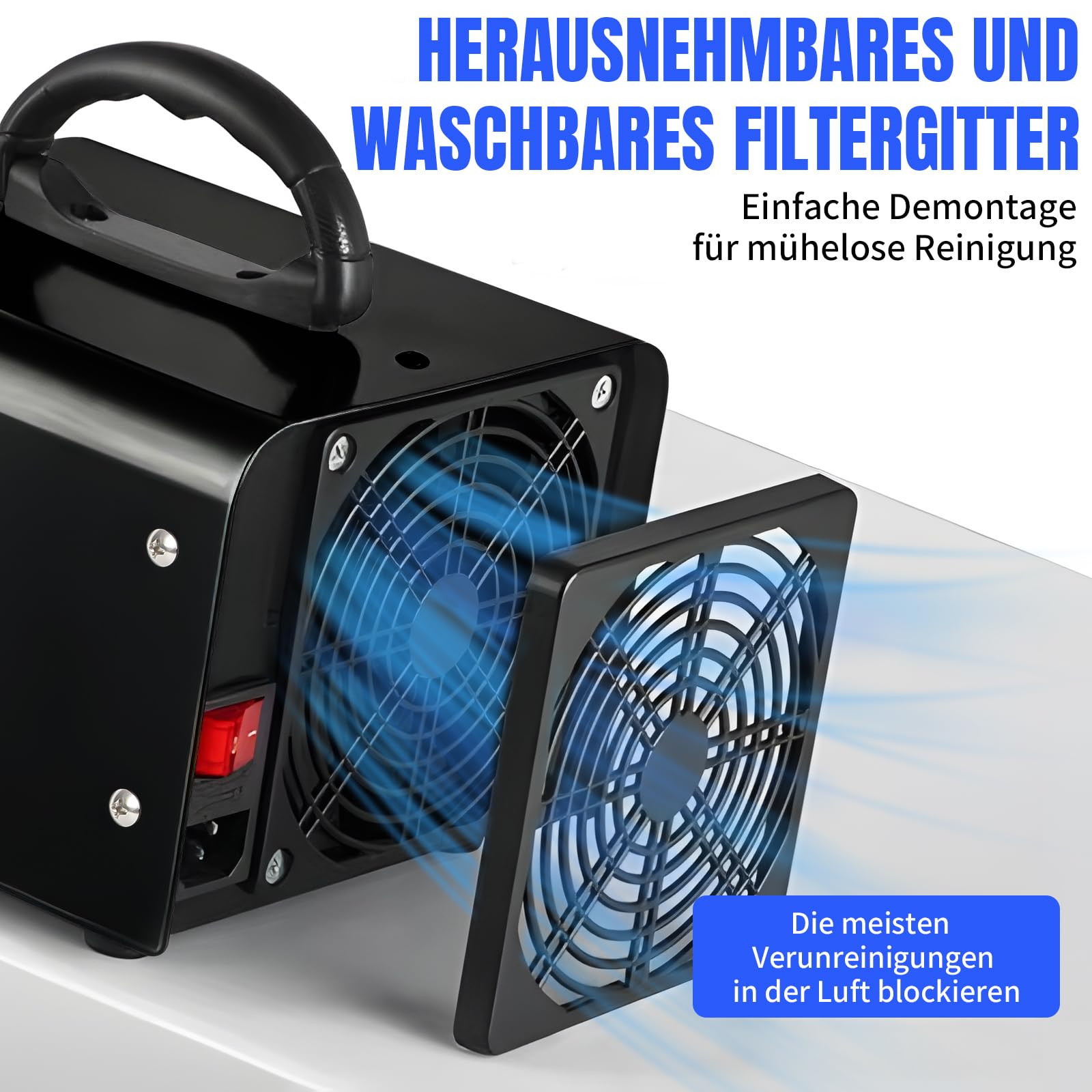 LPQCccY Ozongenerator, 60000mg/h Ozongerät, 120 Min Timer Ozon Luftreiniger, Intelligente Überwachung des Raumklimas Temperatur Ozonisator, Ozone Generator für Auto Wohnung Küche Garagen Gerüche