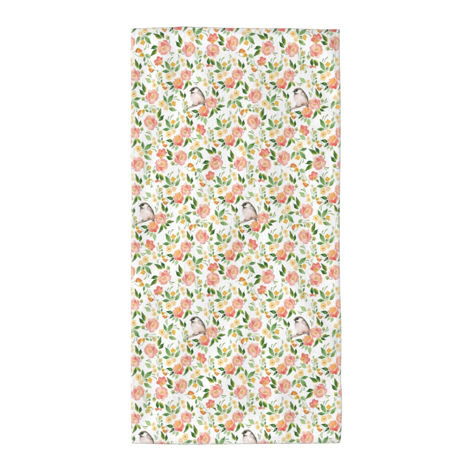 DIEzig Flower And Bird Fashion Printed Long Bath Towel For Pool Side Seaside Holiday