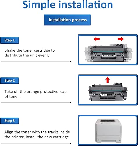 Miniatura 5 de GORLENKE 05A CE505A Cartucho de tóner compatible con 2 unidades de repuesto de tóner negro para impresoras HP CE505A funciona con impresoras P2035