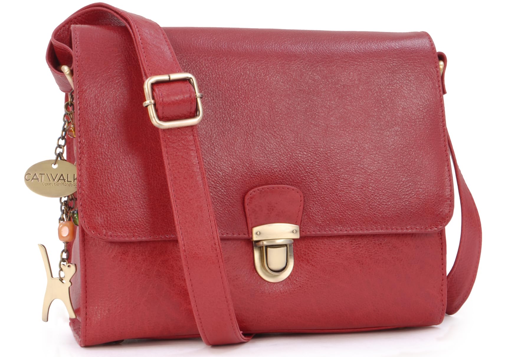Catwalk Collection Handbags - Bandolera de Piel de Mujer - Bolso Cruzado Mediano - Bolso de Mano Diario Formato A5 - Messenger Bag - Diana