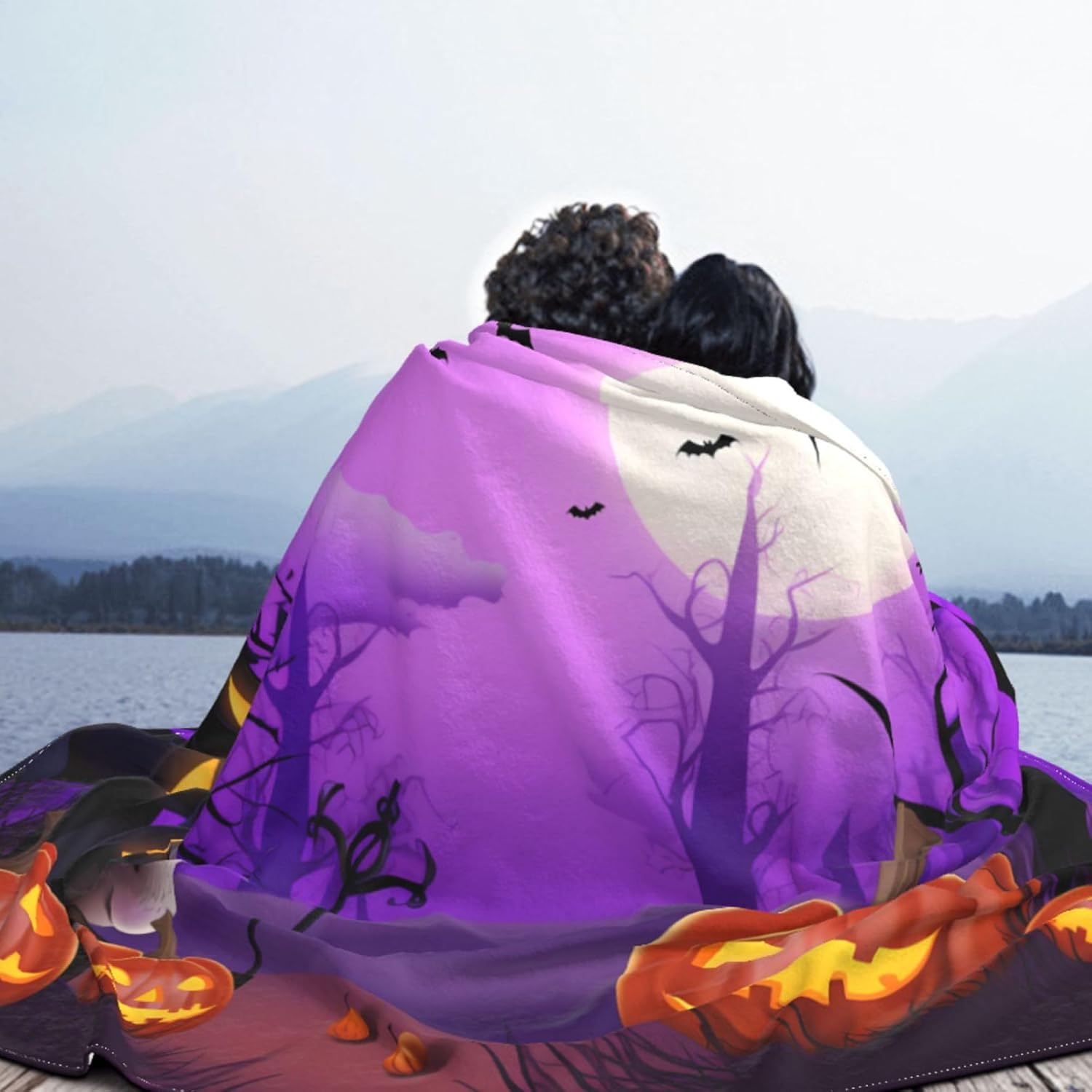 Halloween Pumpkins Printed Flannel Blanket Decorative, Soft Throw Blankets for Bed Chair Travel Decor All Season Gifts 80"x60"