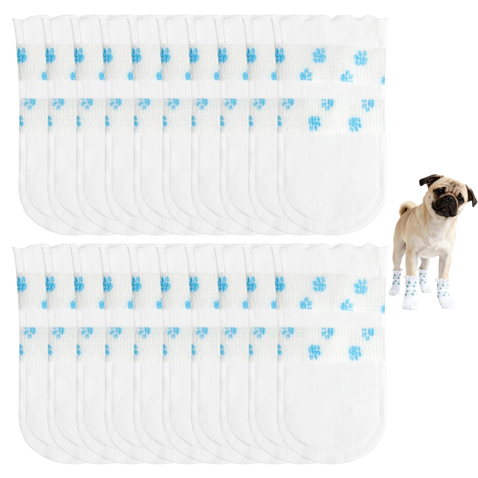 20 PCS Disposable Dog Socks: Waterproof Dog Boots for Protecting Injured Paws Licking Prevention