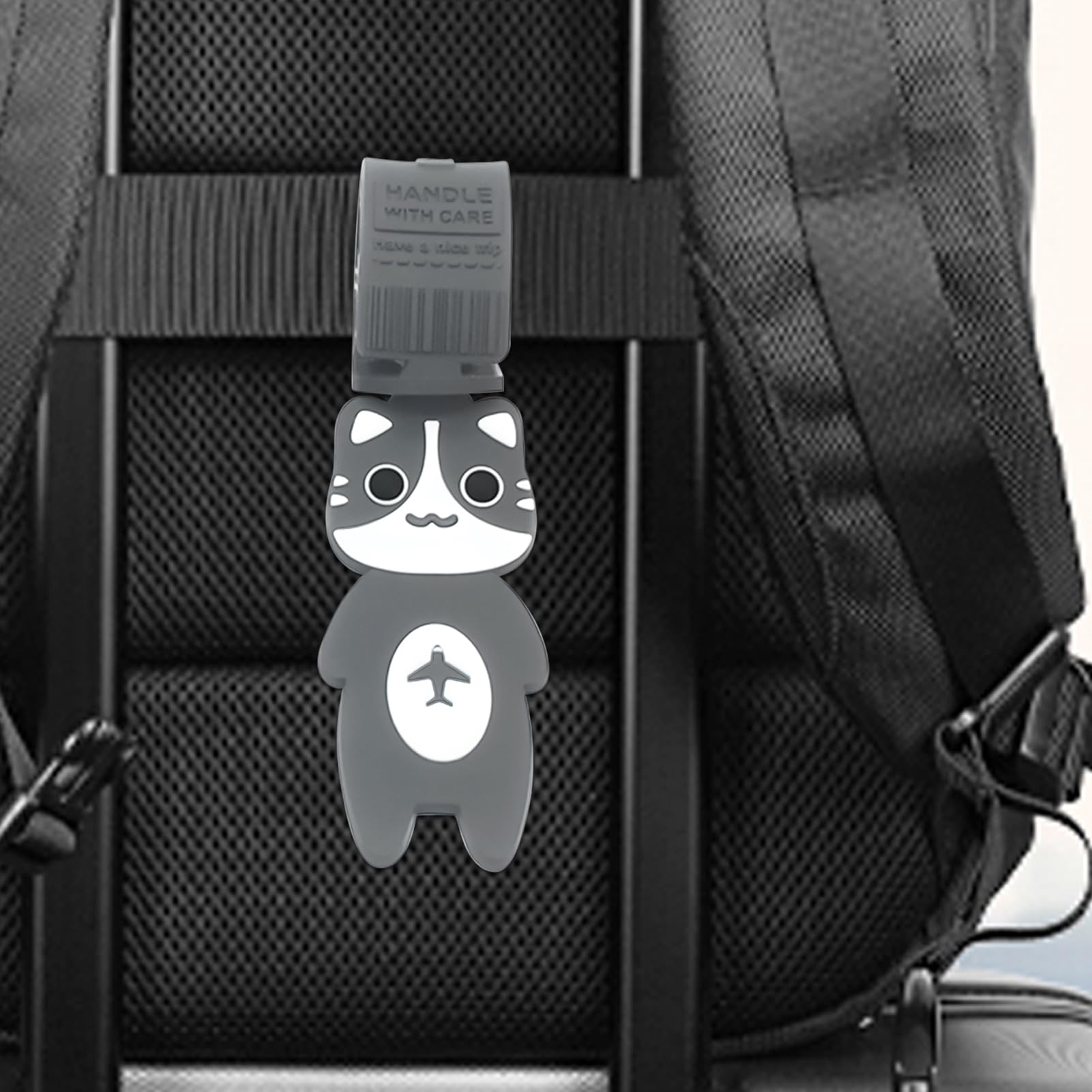 Étiquette de Bagage Mignonne - Identificateur Valise Garçon | Sangle d'Identification Design Chat Mignonne Porte-Clés Nom pour Aéroport École Plage Camping Sport Salle de Sport Croisière