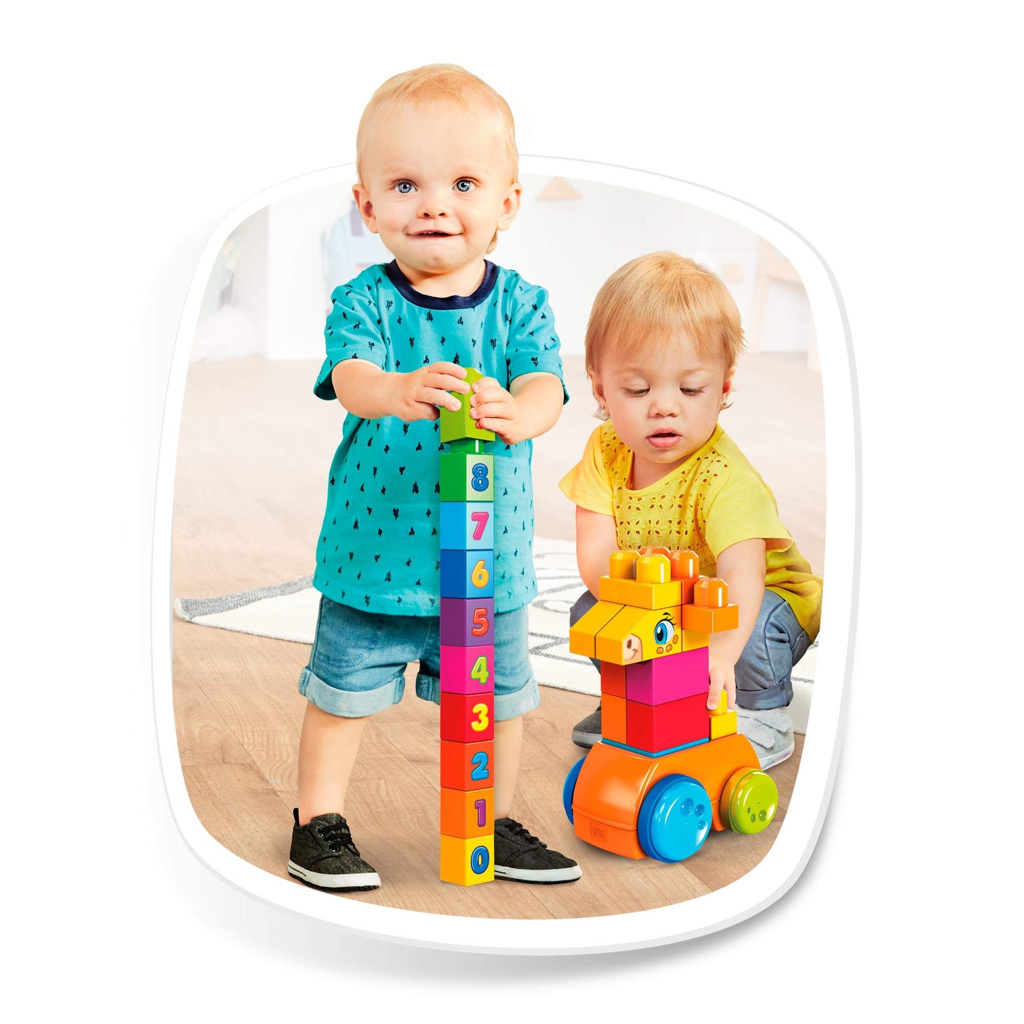 MEGA Bloks GFG19 - Bloks 123 Counting Item (30 Teile ), Babyspielzeug ab 12 Monaten, Mehrfarbig