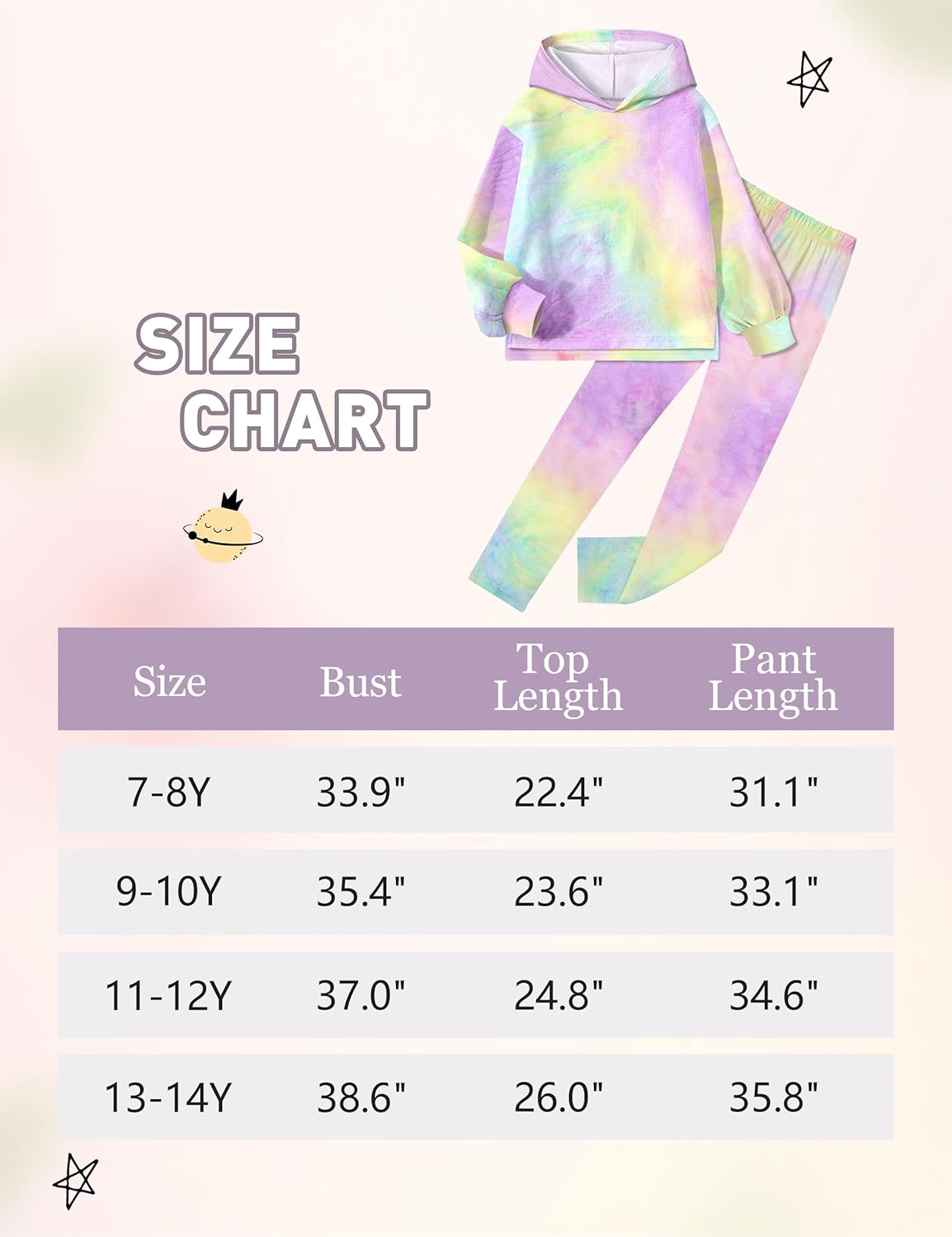 KANGKANG ガールズ 服 ニット パーカー プルオーバー タイダイ レギンス 2ピース ガールズ服セット 秋 スウェットスーツ