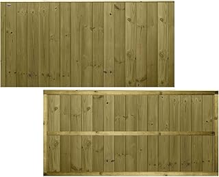 Ultimate Vertical T&G 6x3ft (W: 6ft x H: 3ft) Capped Decorative Garden Fence Panel Fully Framed Strong Treated Interlocking Tongue & Groove Smooth Boards Width 1828mm x Height: 900mm