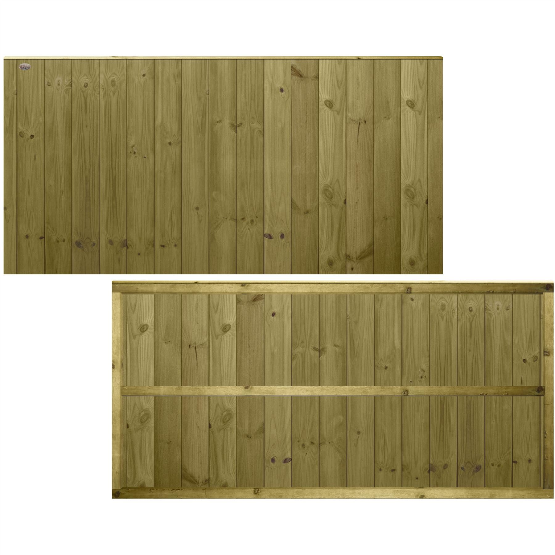 Premier Garden Supplies Pressure Treated (Tanalised) Ultimate Tongue & Groove Fence Panel, 6Ft X 3Ft Fully Framed Wooden Fencing | Heavy Duty Treated Interlocking Vertical Boards, Ideal For Any Garden Perimeter (Wide: 182Cm X High: 92Cm)