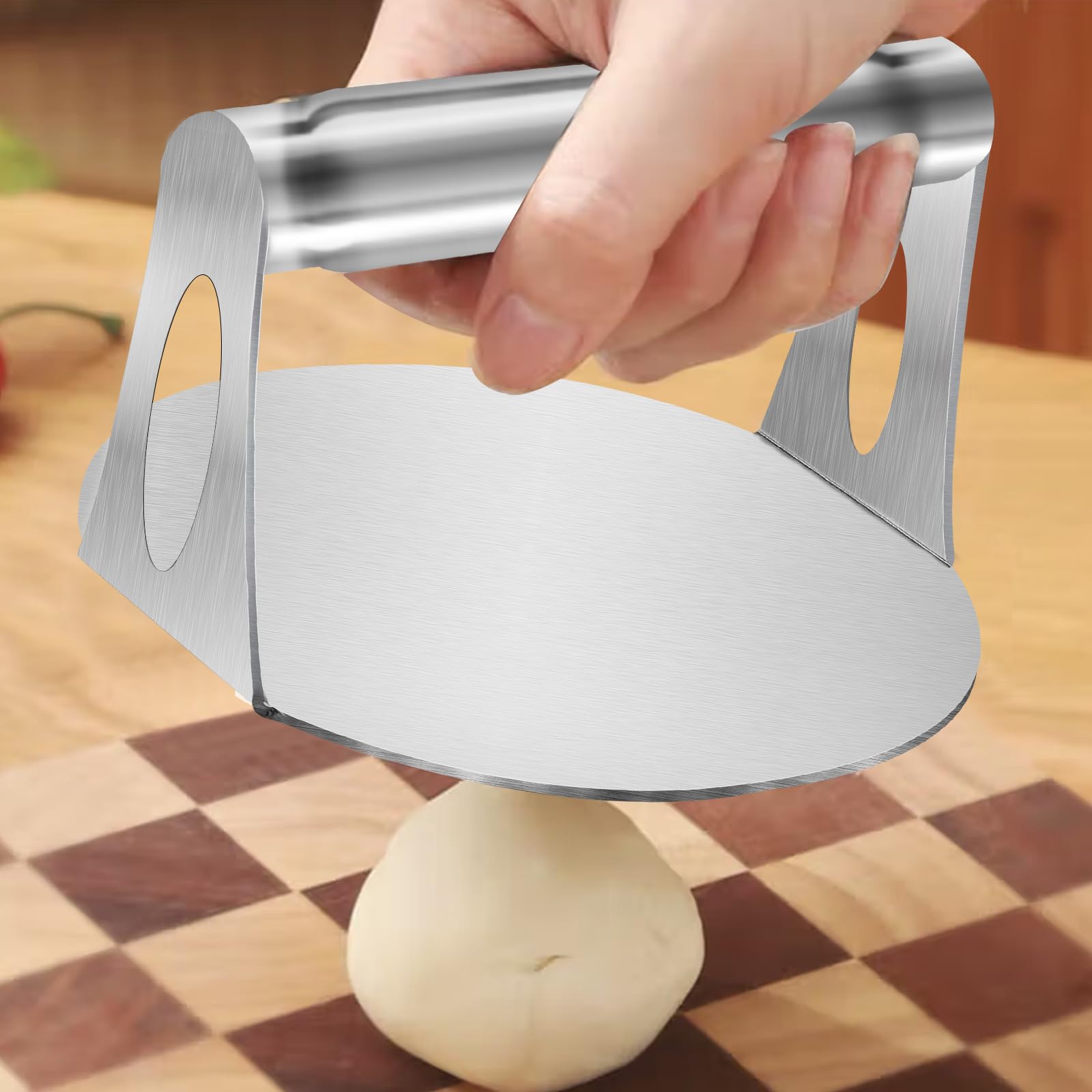 Pressa per hamburger in acciaio inox da 5,5 pollici rotonda Smash Burger, pressa bistecca tritata antiaderente, impugnatura comoda, facile da pulire, per bistecca, patties, carne, barbecue