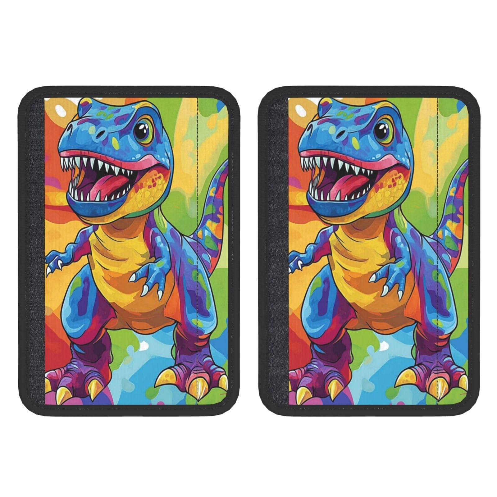 Adorable Dinosaur Cartoon Car Seat Belt Cover 2 Pack Seatbelt Strap Shoulder Pad Protector Universal Comfort for Car
