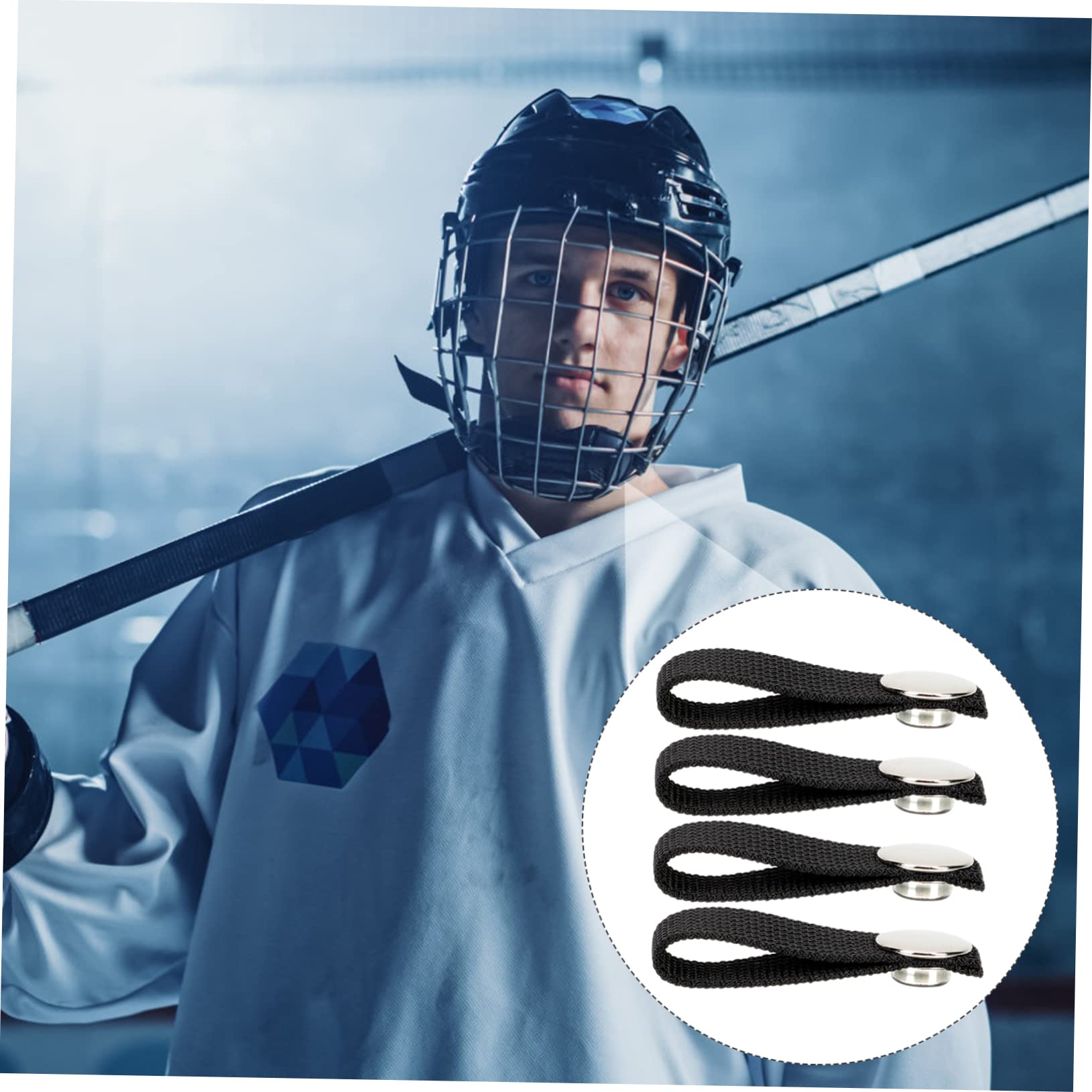 Lot De 8 Mentonnières élastiques Pour Casque De Hockey – Réglables, Respirantes, Avec Boutons Métal
