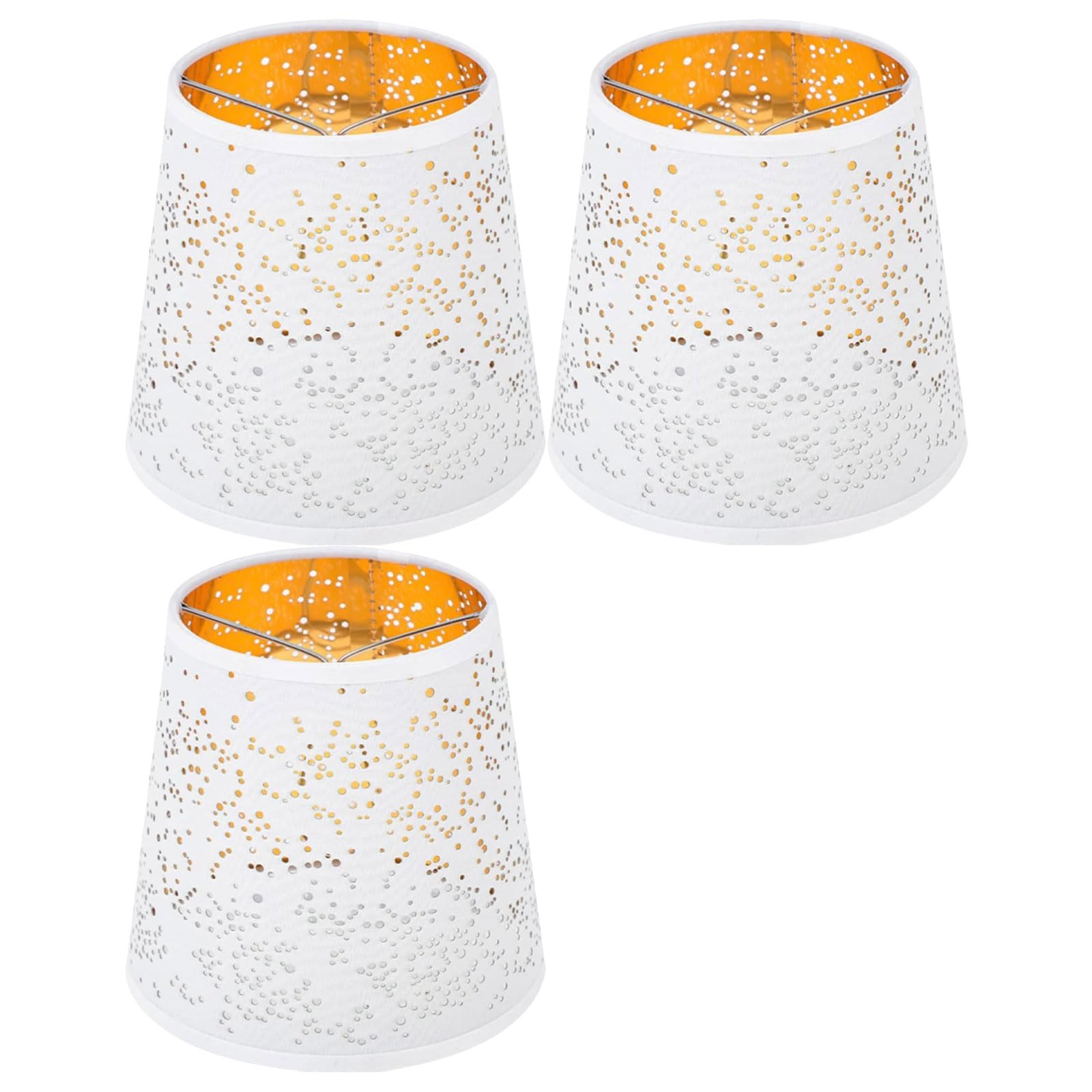 of 3 Bells Lamp Shades Clip on Lamp Covers Lighting Accessories Fabric Texture for Chandelier and Sconce Lighting Small Shade Set