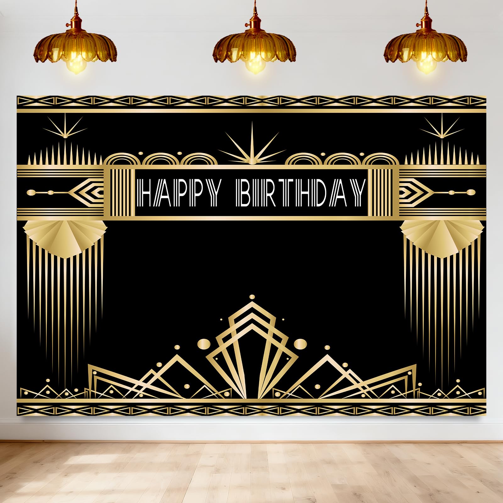 Avezano 7x5ft Great Gatsby Theme Birthday Party Backdrop Roaring 20s Retro 1920s Photo Booth Backdrop for Adults Birthday Party Decorations The Great