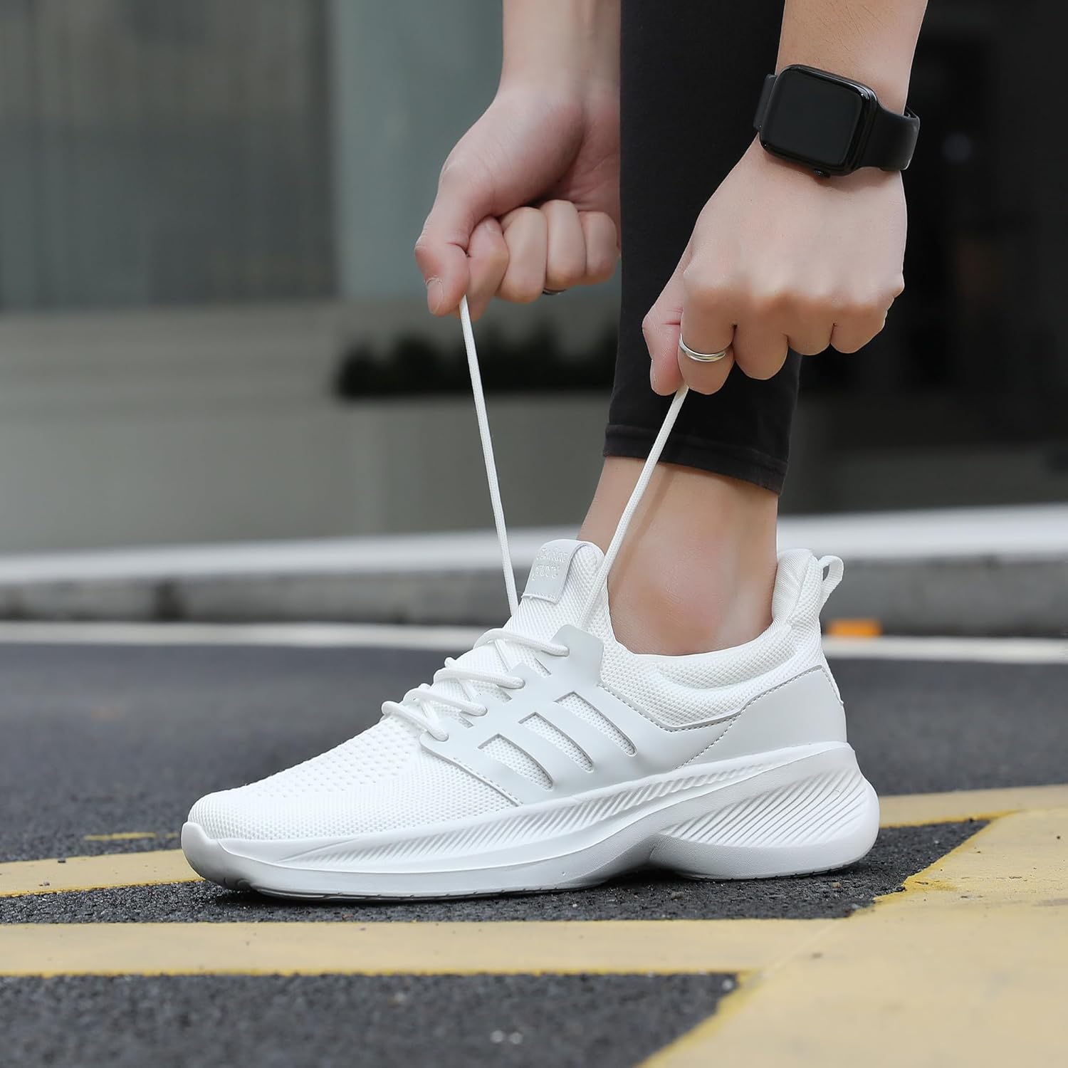 Casbeam Mens Running Shoes Comfortable Lightweight Breathable Walking Shoes Lace-up Shoes Mesh Workout Casual Sports Shoes - Image 2